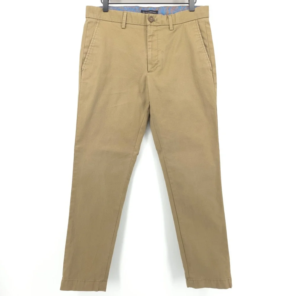 Banana Republic Mens Pants Mason Chino 31x30 Khaki Tan Athletic Tapered Stretch